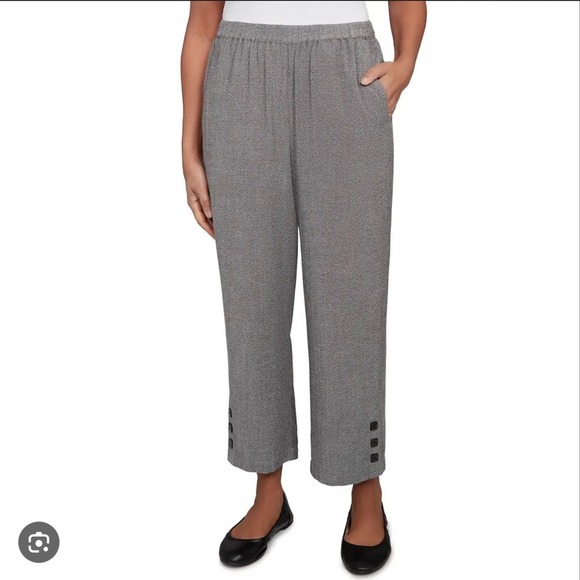 Women's - Alfred Dunner Santa Barbara Straight Fit Ankle Pant – Gray – 14P – NWT - Picture 1 of 5